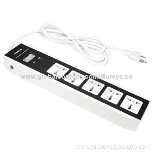 Power Strip of Universal Standard, with 5 Socket Outlets, ABS Plastic, Overload ProtectorNew